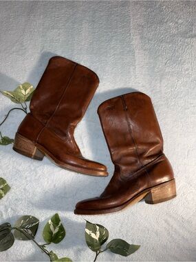 Vintage Western Dingo Brown Leather Cowboy Boots